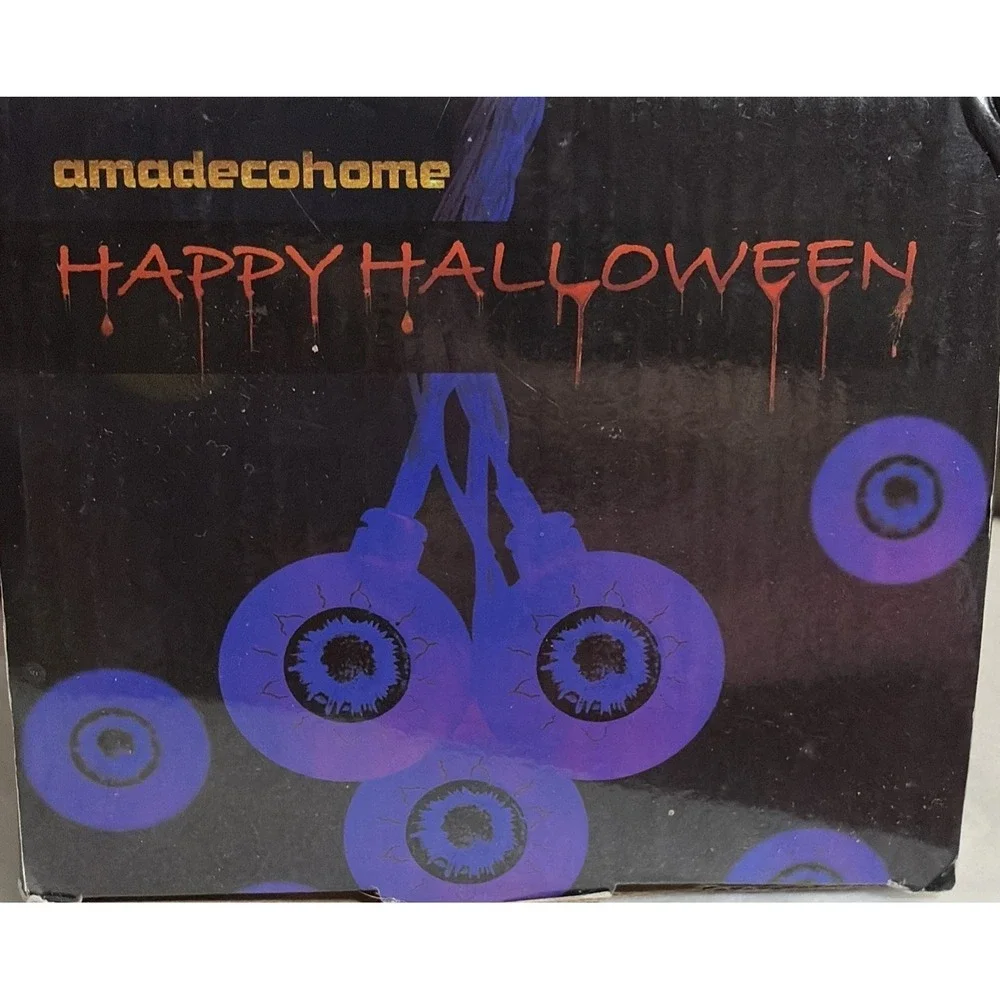 Pixfairy (30) Eyeballs Halloween String LED Lights Battery Remote 16.4 ft New